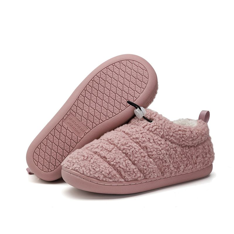 Nouvelles pantoufles en coton d'automne et d'hiver pour couples, sac de ménage d'intérieur avec velours, chaussures de mois en corde élastique chaude, chaussures en coton_voghion.com