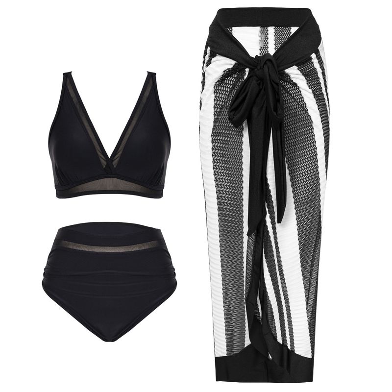 Women's Clothing Sexy Split Bikini Swimsuit Blouse Beach Skirt_voghion.com