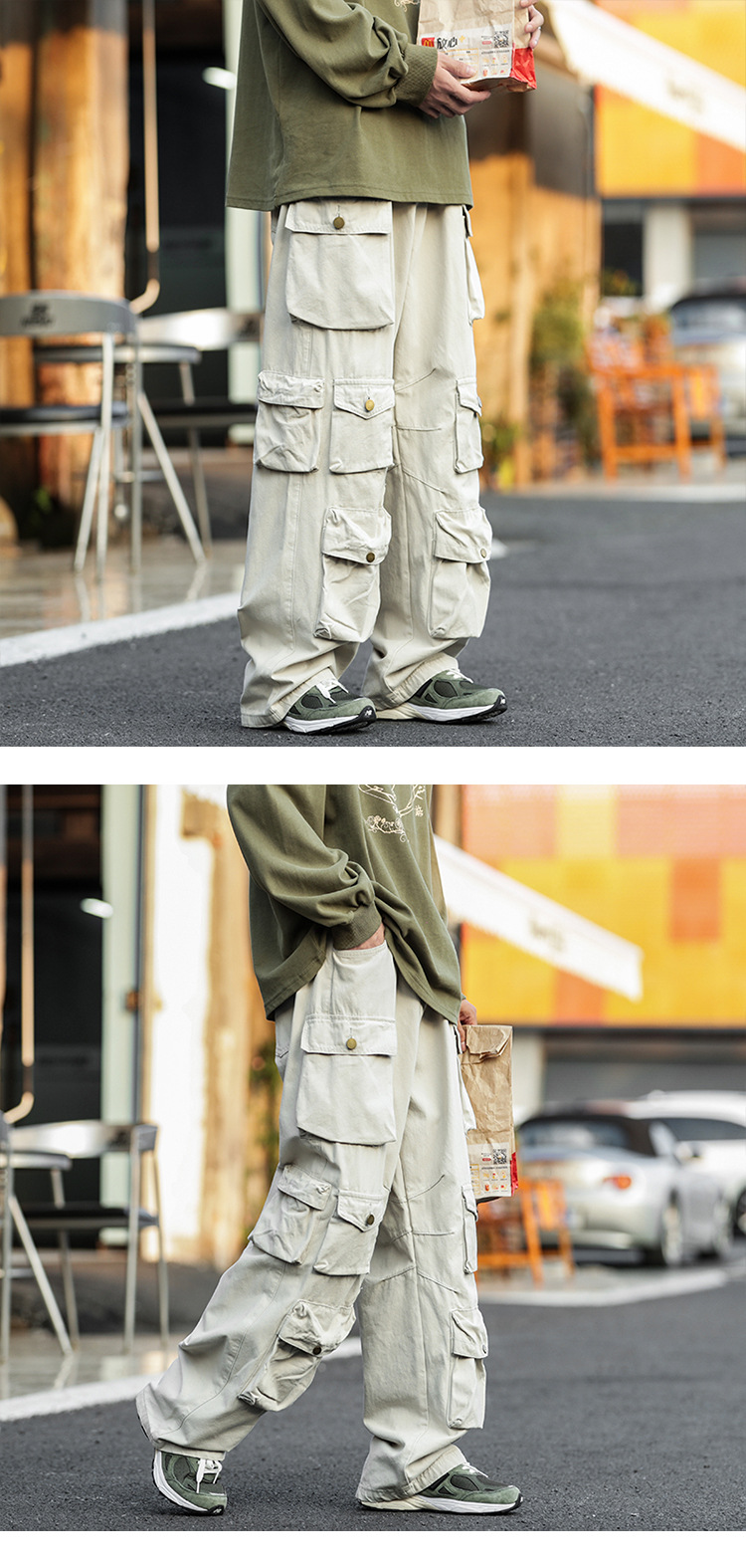 Arbeitshose für Herren mit mehreren Taschen, amerikanischer Stil, High Street-Look, trendig, lässig, vielseitig, locker, gerade, weites Bein_voghion.com