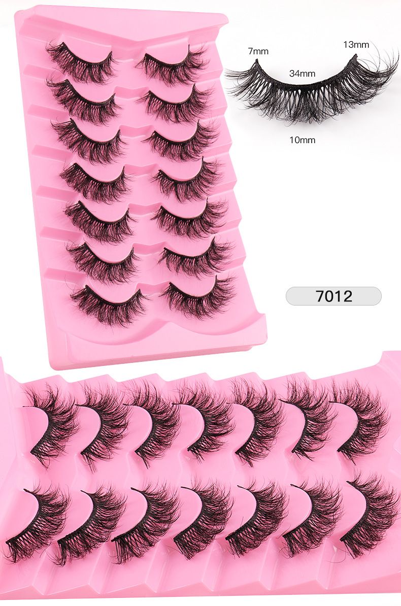 False Eyelashes 7 Pairs Of Fried Hair High Mink False Eyelashes Curled Thick Stage Makeup Eyelashes_voghion.com