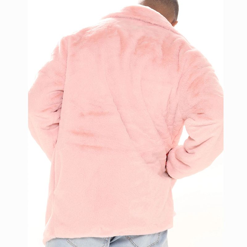 Suitable For All Seasons Autumn Winter Loose Fit Turn-down Collar Solid Color Cardigan Jacket Men's Plush Trench Coat_voghion.com