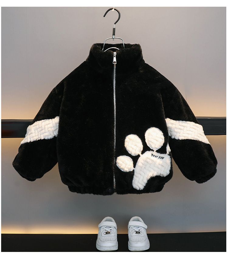 Kid's Clothing Boys' Autumn And Winter Mink Fleece Jacket Children's Plush And Thickened Baby Fur Cotton Coat Mid Length_voghion.com
