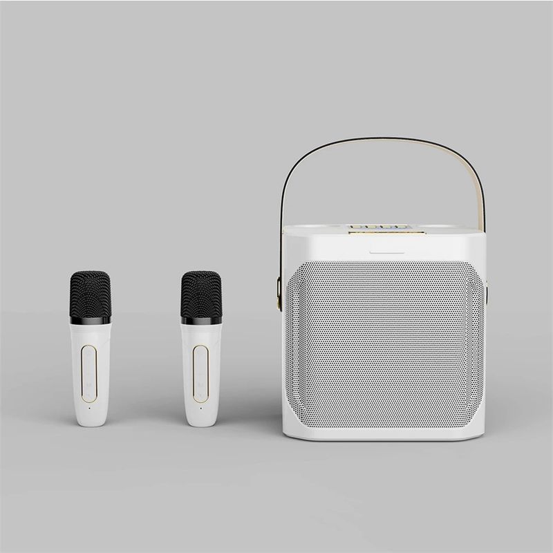 S882 Karaoke-apparaat met dubbele microfoons Verander stemfuncties Draagbare luidspreker Subwoofer TF-kaart U-schijfspeler voor_voghion.com