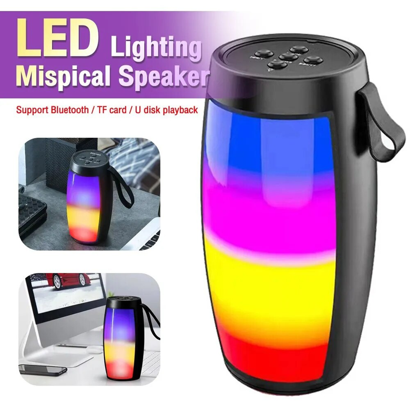 S12 Drahtlose Bluetooth-Lautsprecher, leistungsstarke tragbare Box, Subwoofer, Auto-Audio, Bass, MP3-Player, Soundsystem, LED-Leuchten_voghion.com
