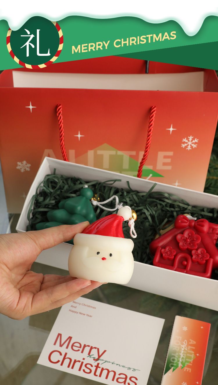 Cartoon gingerbread man high-end aromatherapy candle Christmas tree fragrance ornament deer shaped souvenir gift box set_voghion.com