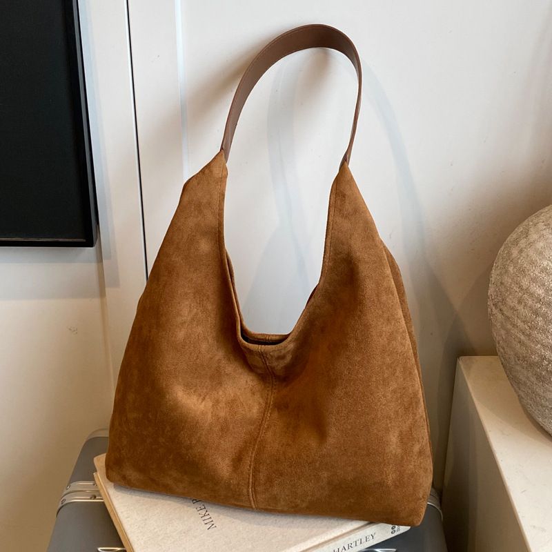 Borsa a tracolla singola in pelle scamosciata di grande capacità per donna, inverno 2025, nuova borsa casual da pendolare, semplice e adatta a madre e figlia_voghion.com