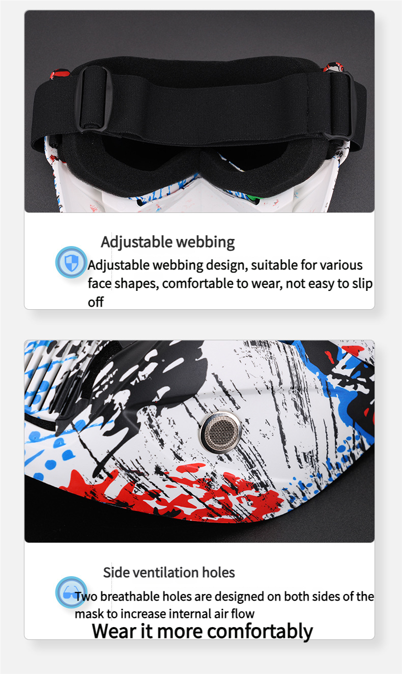 Harley Riding Water Transfer Pattern Halloween Skull Mask Detachable Windproof Sand Helmet_voghion.com