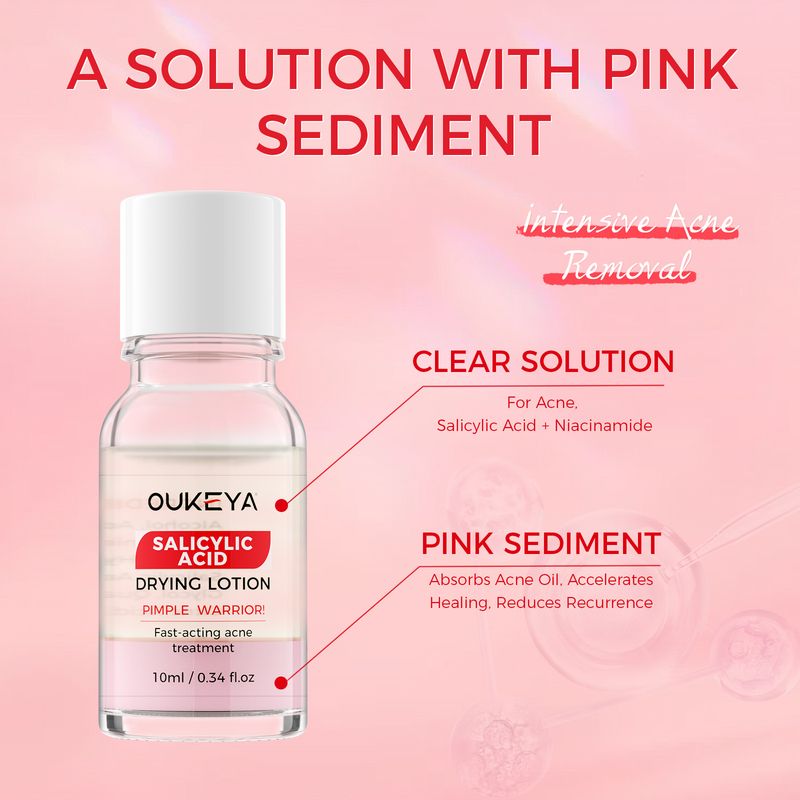 Siero Doppio Acido Acne Polvere Acqua Acido Salicilico Schiarisce Pelle Acne Segni Acneici Viso Pelle di Gambero Estate Acne Polvere Acqua_voghion.com