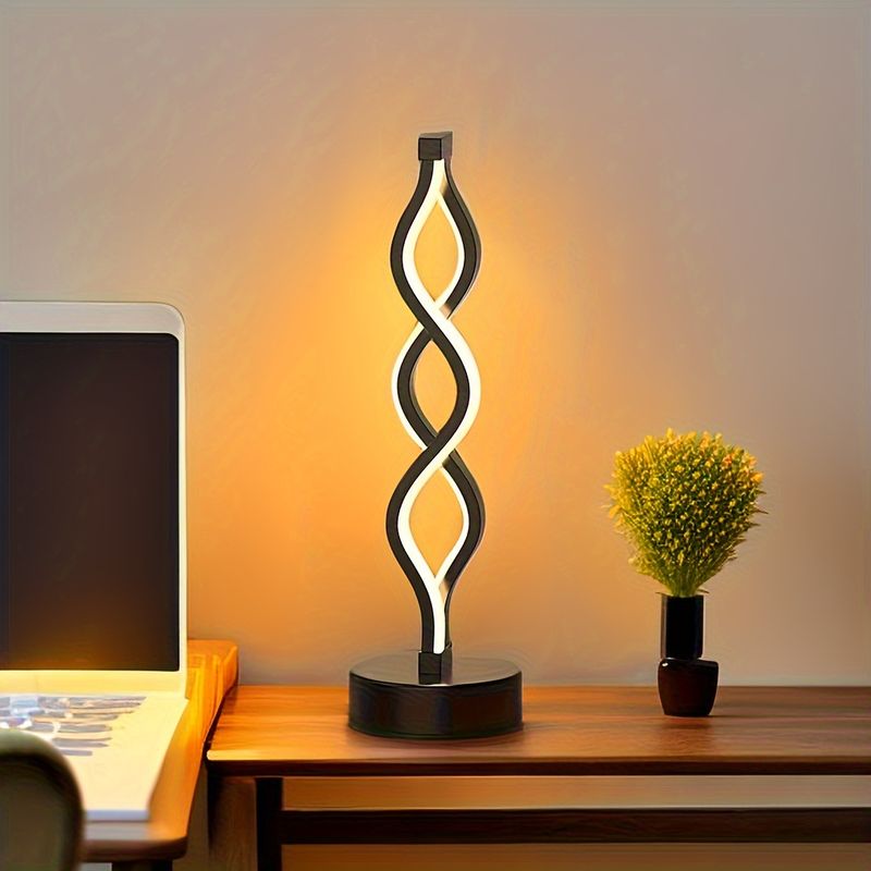 Bedroom bedside seaweed table lamp wavy pattern small night light luxurious creative living room_voghion.com