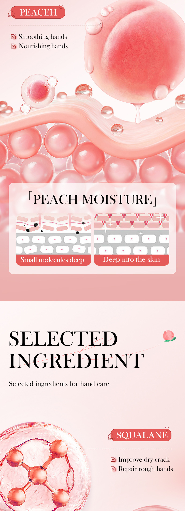 Autumn and Winter Hot Selling Hand Protection Frost Bar Set SADOER Peach and Grapefruit Moisturizing Hand Cream_voghion.com