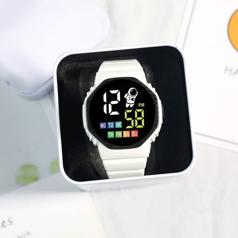 Xinweiqing Controllo elettronico dei pulsanti regolabili Quadrante poligonale Visualizzazione della data Orologio digitale a grande schermo per astronauta LED_voghion.com