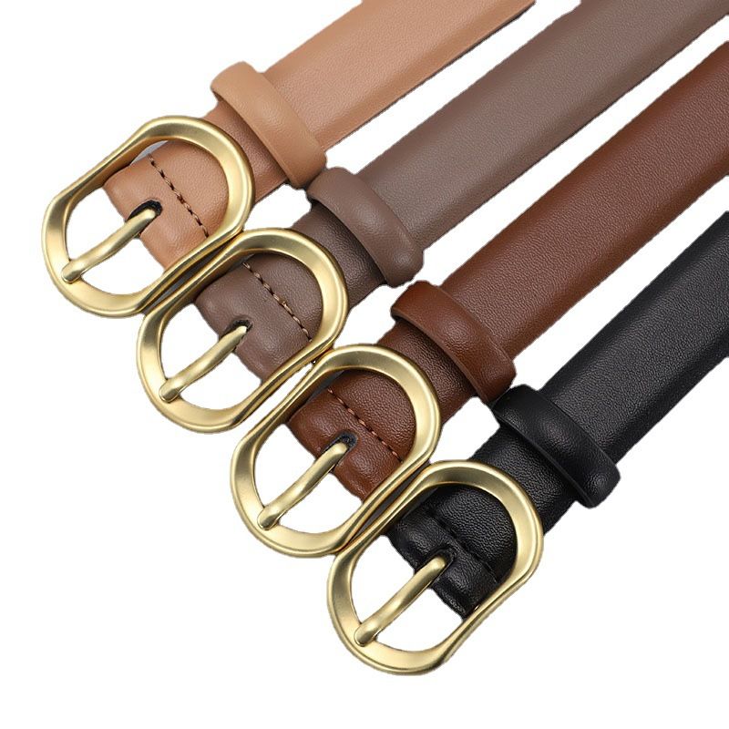 Neue Internet-Berühmtheit mit echtem Rindsledergürtel, einfacher und vielseitiger Anzug-Rock-Hosen-Gürtel für Damen_voghion.com