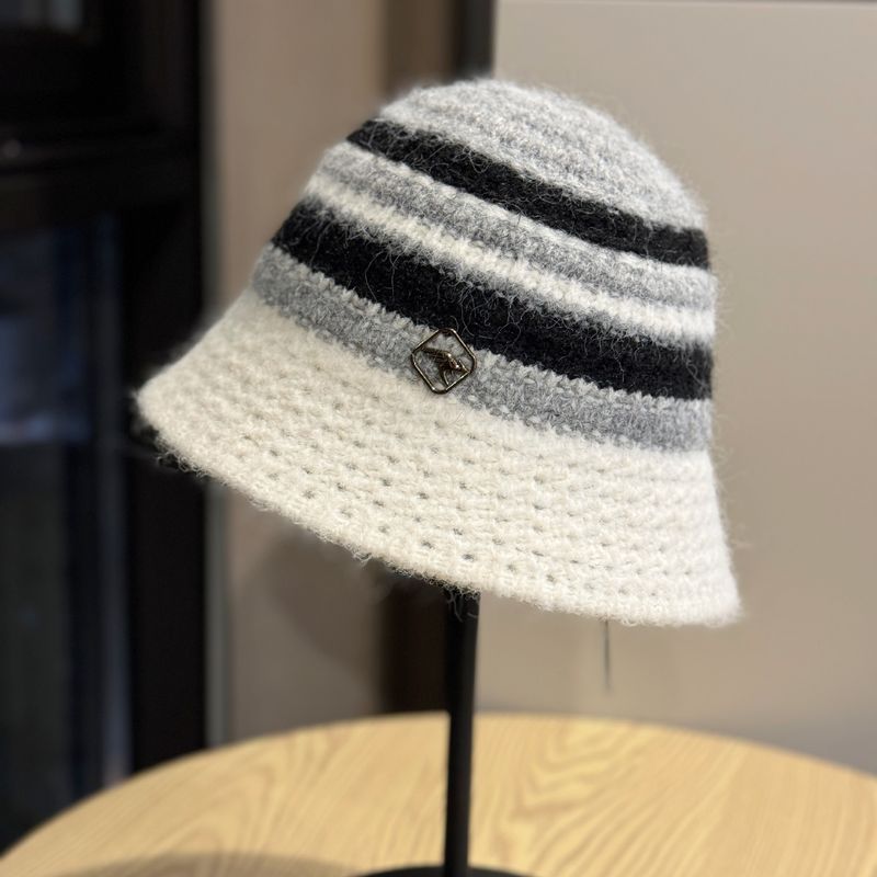 Nuova protezione per le orecchie in maglia da pescatore per donna, autunno e inverno, elegante secchiello in lana calda che snellisce il viso in stile giapponese_voghion.com