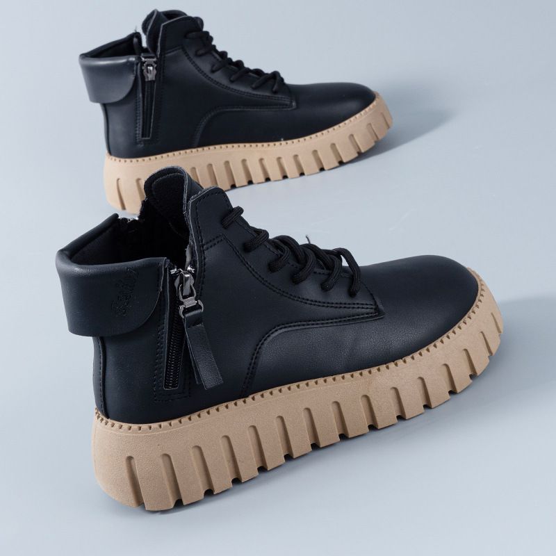 Bottes Martin montantes pour femmes, style coréen, printemps-automne 2024, polyvalentes, en cuir souple, à semelles souples et antidérapantes_voghion.com