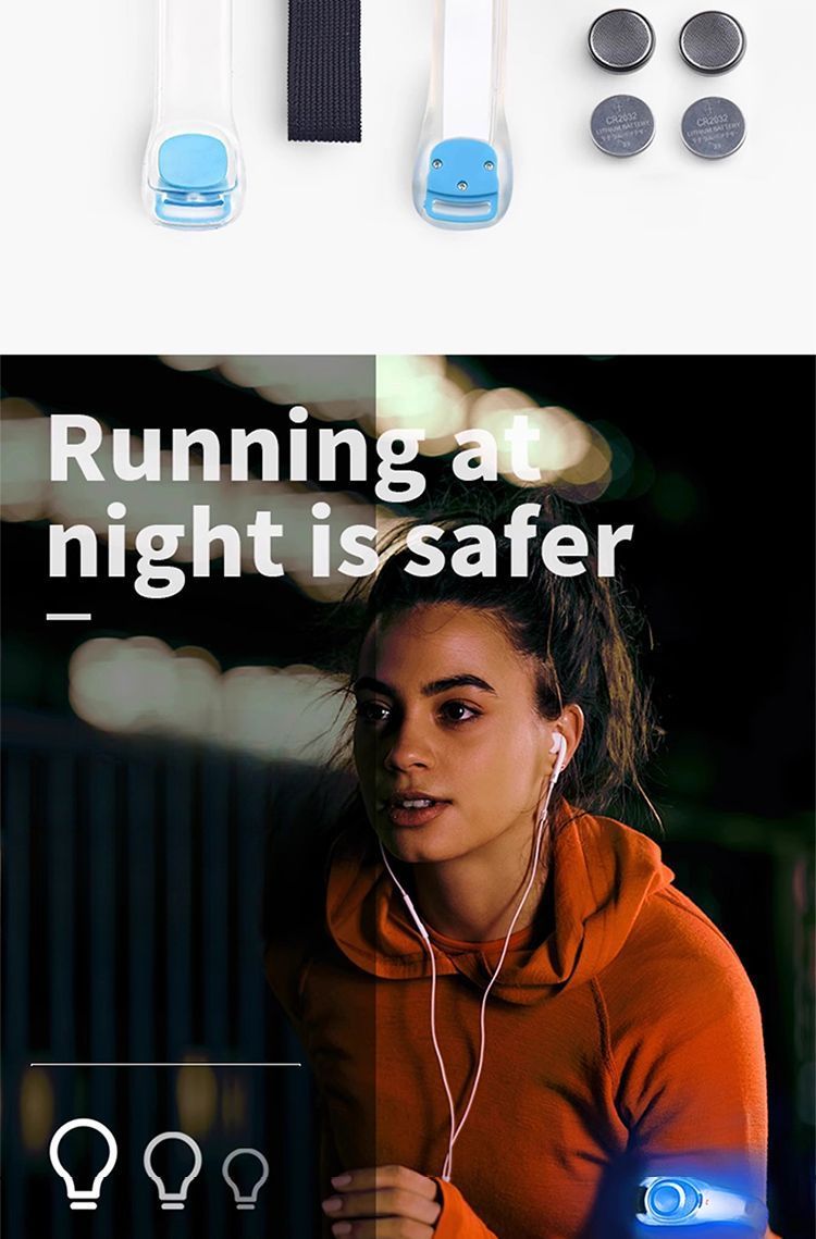 Braccialetto luminoso per sport all'aria aperta, da polso, per ciclismo, arrampicata, corsa notturna, segnale luminoso di sicurezza, fascia da polso, attrezzatura di avvertimento_voghion.com