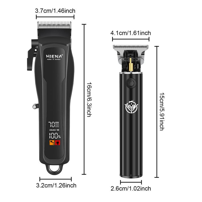 Set tagliacapelli e rifinitore professionale 2 in 1: tagliacapelli elettrico ricaricabile senza fili per uomini e adulti (lame in acciaio inossidabile, motore silenzioso)_voghion.com