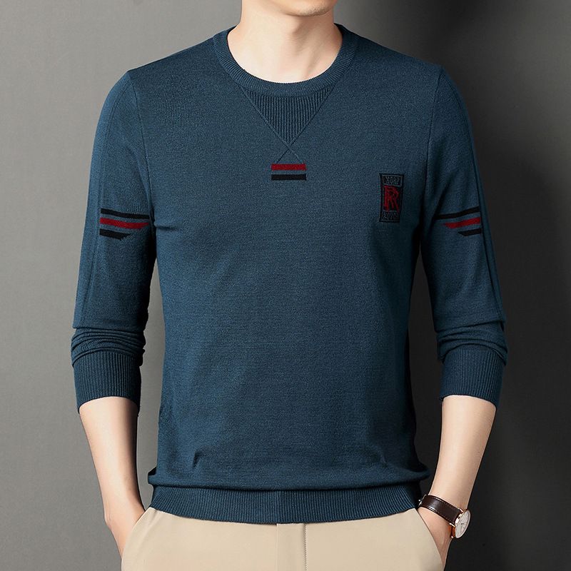 Middle aged undergarment knitted for spring and autumn, dad's men's casual sweater_voghion.com