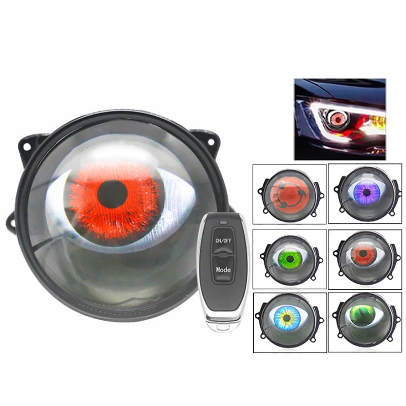 Luci diurne per auto, fari a LED Devil Eye da 3 pollici con telecomando, accessori per conversione retrofit Volta 12V K_voghion.com