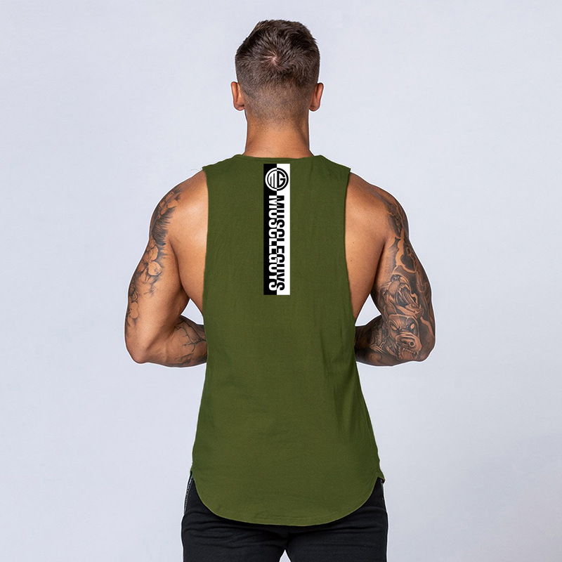 Sports Tank Top Men's High Elastic Slim Fit Fitness Clothes Basketball Running Training Sleeveless Sweat-absorbing_voghion.com