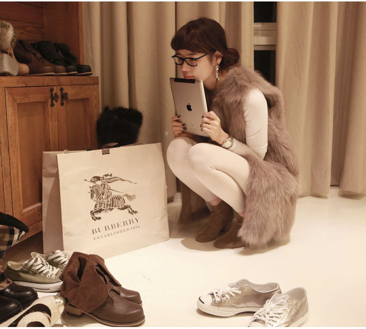 Women's Clothing Fox Fur Vest Fashion Clip Thickened Warm Fur Coat_voghion.com
