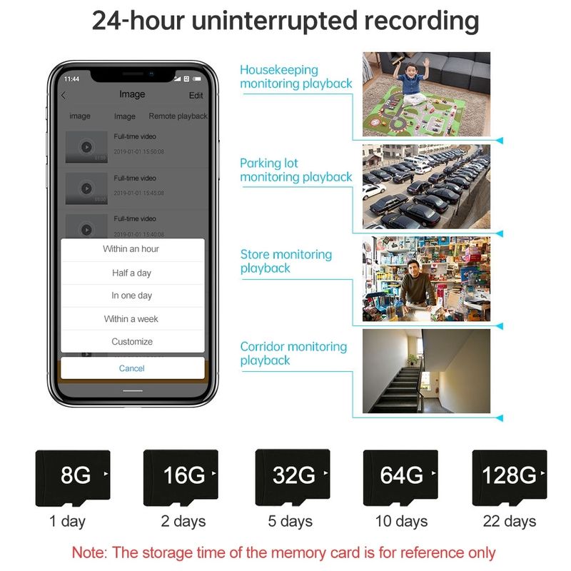 X10 HD infrapuna öise nägemisega mini WiFi-kaamera alusega (must)_voghion.com