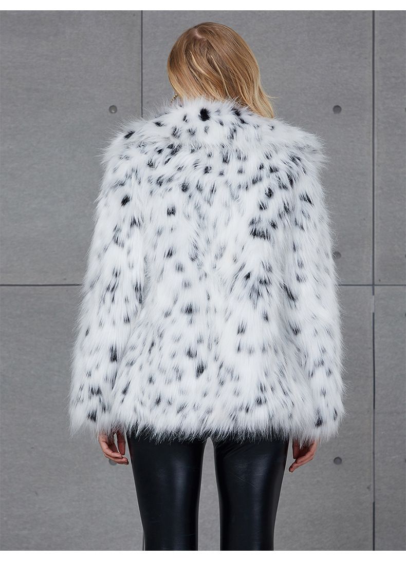 Damenmode-Luchs-Leopardenfell-Mantel mit warmem Revers und Fuchspelzimitat_voghion.com