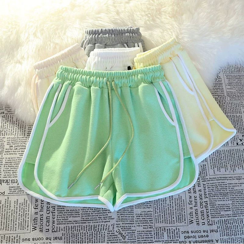 Damenbekleidung Lässige Sportshorts für Damen im Sommer, lockerer und bequemer Schlafanzug für zu Hause, Shorts mit weitem Bein für den Außenbereich_voghion.com