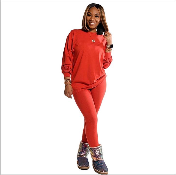 Women's Long Sleeve Tracksuit Set - Stylish & Comfortable Solid Color Outfit For Fall/Winter, Casual Elegant Lounge Wear_voghion.com