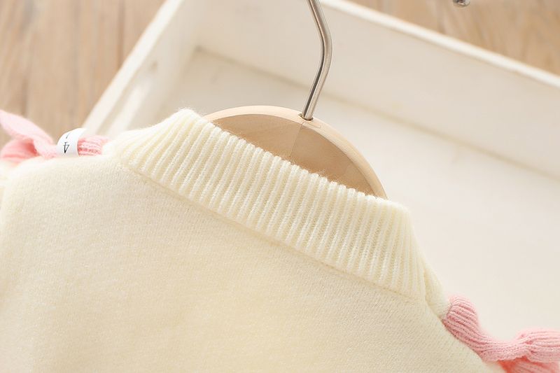 Mädchenkleid, ausgefallenes kleines Mädchen, süßer Strickpullover mit Schleife, Kinderkleid_voghion.com