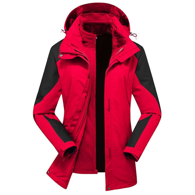 Giacca invernale 3 in 1 per uomo e donna, antivento, impermeabile, giacca da trekking staccabile, pile corallo spesso,_voghion.com