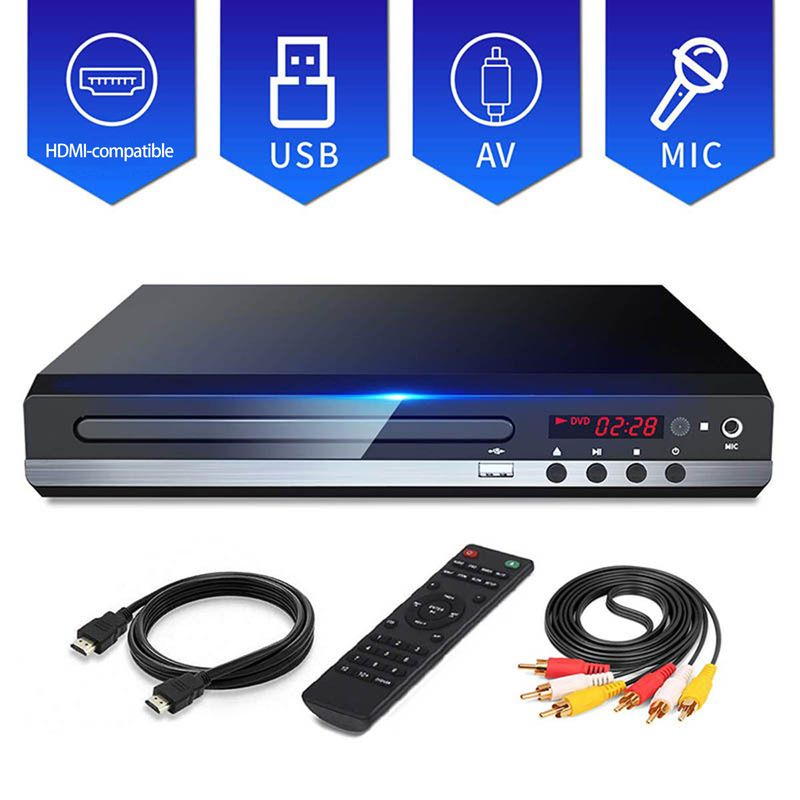 Hitech DVD HD-kompatibel 2.1 Stereo Lydeffekt AV Output Plug Play VCD CD Disc Medieafspiller Videotilbehør_voghion.com