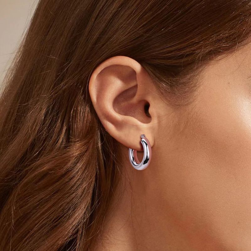 Orecchini a cerchio grandi minimalisti da donna in argento sterling 925, stile punk, dichiarazione di moda, misure 20 mm-30 mm, gioielli per le orecchie alla moda alla moda punk_voghion.com