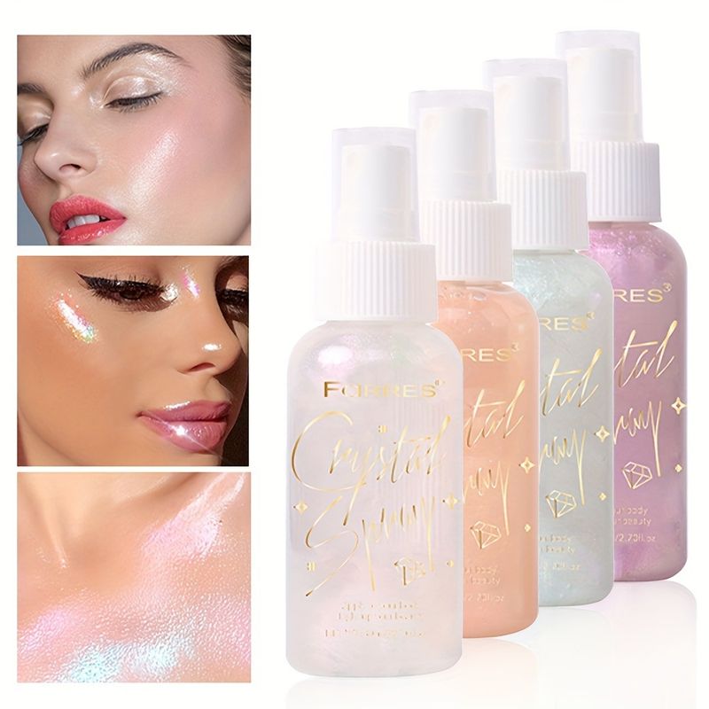 Face Foundation Highlight Spray Body Pearlescent Brightening Glitter Quicksand Makeup Setting Spray Face Isolation Film Setting Makeup_voghion.com