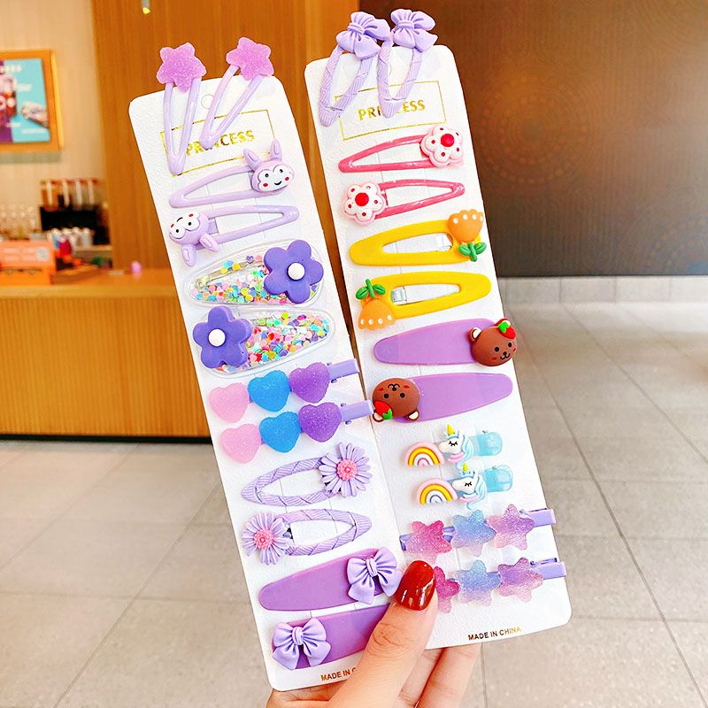 12 Teile/satz Neue Mädchen Nette Bunte Cartoon Blume Haarnadeln Kinder Kinder Schöne Haar Clips Barrettes Fashion Haar Zubehör_voghion.com