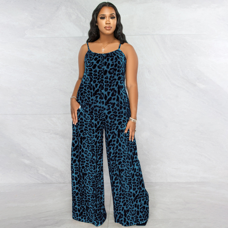 New Summer Leopard Print Casual Plus size Jumpsuit_voghion.com