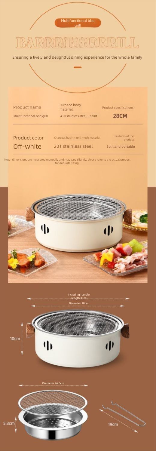 Barbecue per famiglie all'aperto, rotondo, in stile giapponese, portatile, set completo per preparare il tè, barbecue, griglia, buono_voghion.com
