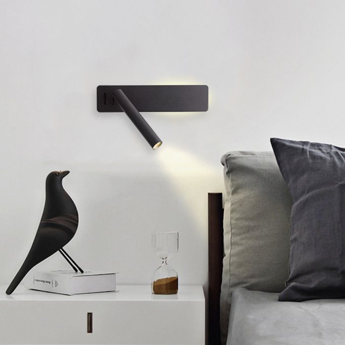 Wall Mounted Reading Light - Adjustable Rotatable LED Bar Lamp With Switch, Minimalist Design For Bedroom, Hotel & Living Room_voghion.com