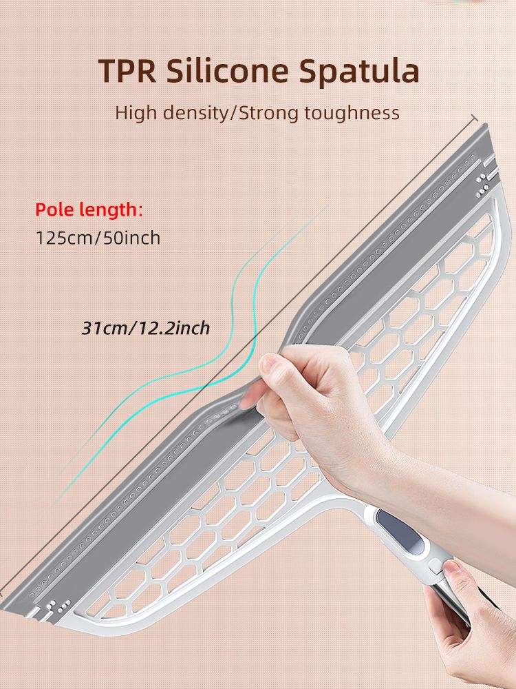 50inch Magic Silicone Broom Lengthen Floor Cleaning Squeegee Pet Hair Dust Brooms Bathroom Floor Wiper Household Cleaning Tools_voghion.com