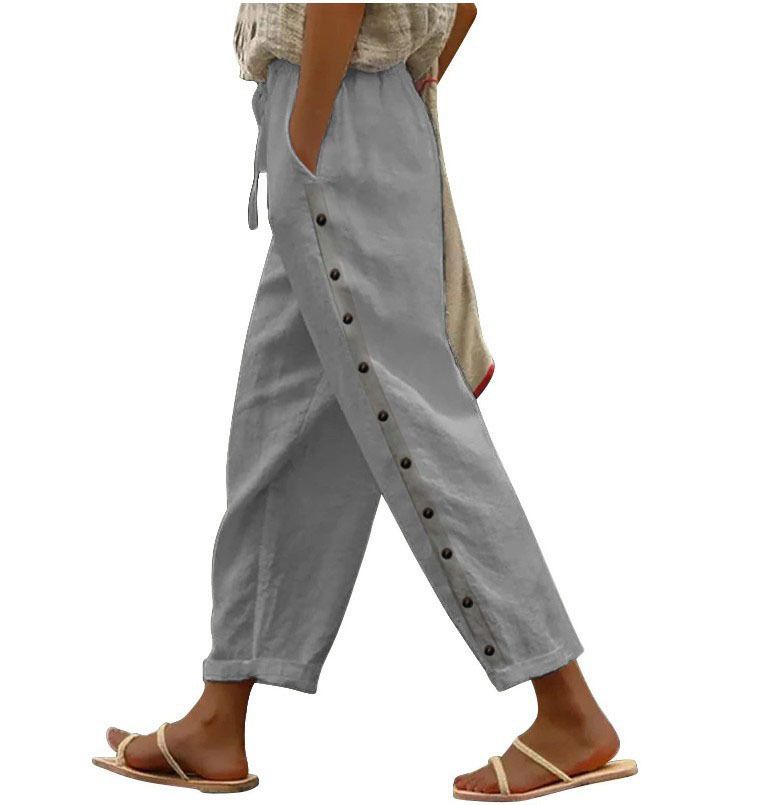 Muslim New Women's Pants Elastic Waist Loose Versatile Casual Nine Point Trousers_voghion.com