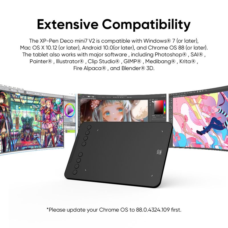 7x4 Inch XPPen Graphics 8 Express Keys 16384 Levels Battery-free Digital Drawing Pen Tablet Supports Android Windows Mac_voghion.com