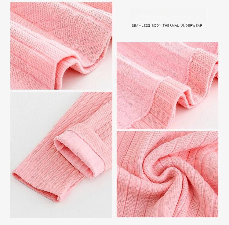 Intimo termico invernale a righe da donna all'ingrosso, set di mutande lunghe in pizzo_voghion.com