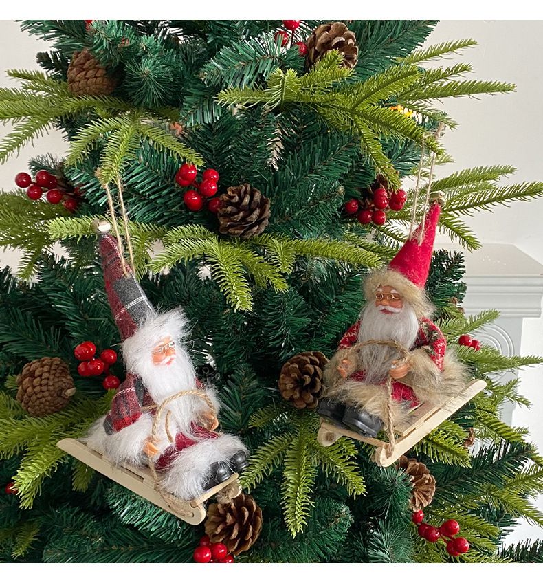 Noel Baba Bebek Süsü - 6 Benzersiz Şapka Stiliyle (Kırmızı Keçe, Ekose, Simli ve Daha Fazlası) Yumuşak Vinil Noel Ağacı Süsleri_voghion.com