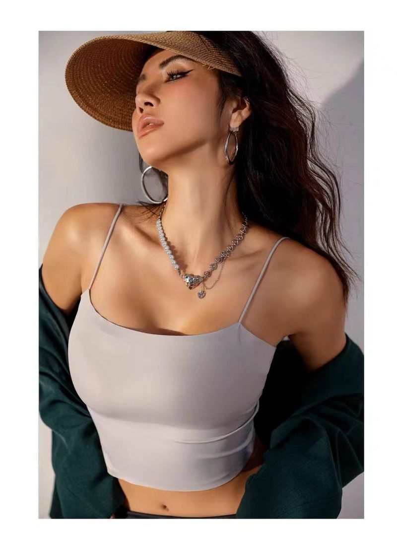 Women's Intimates Summer Underwear One Piece Underwear With Bra Pad Bottom Beautiful Back Tube Top_voghion.com