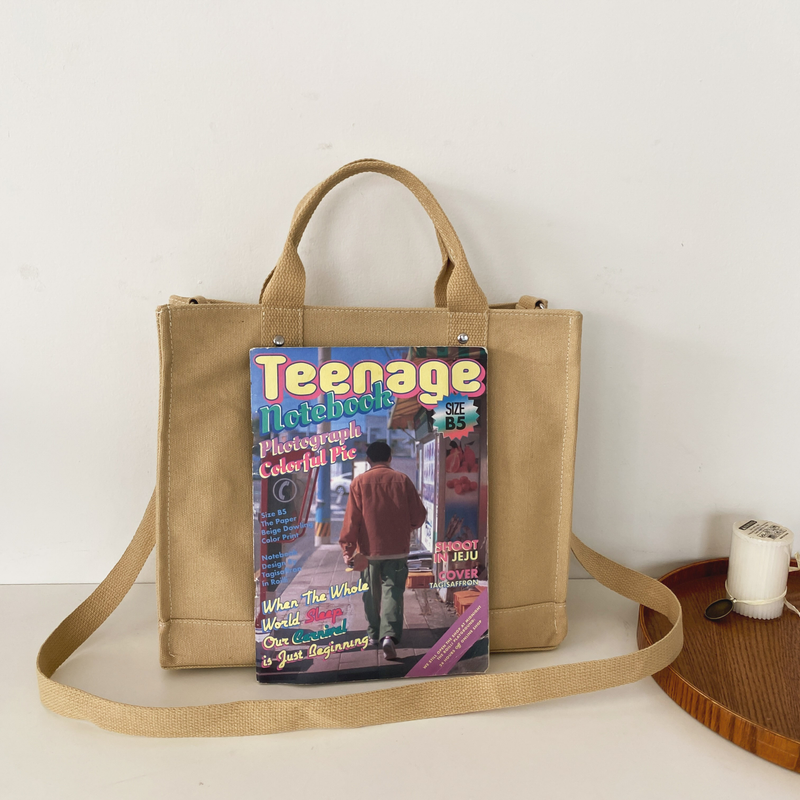 Handbag Women Canvas Shoulder Bag Large-Capacity Tote Bag Preppy Student Messenger Bag_voghion.com
