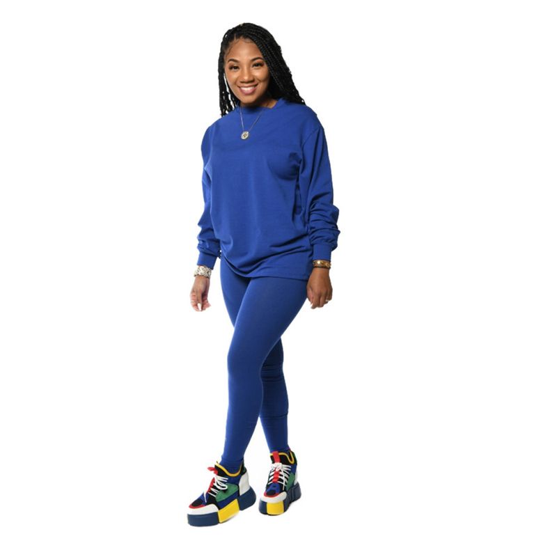 Women's Long Sleeve Tracksuit Set - Stylish & Comfortable Solid Color Outfit For Fall/Winter, Casual Elegant Lounge Wear_voghion.com