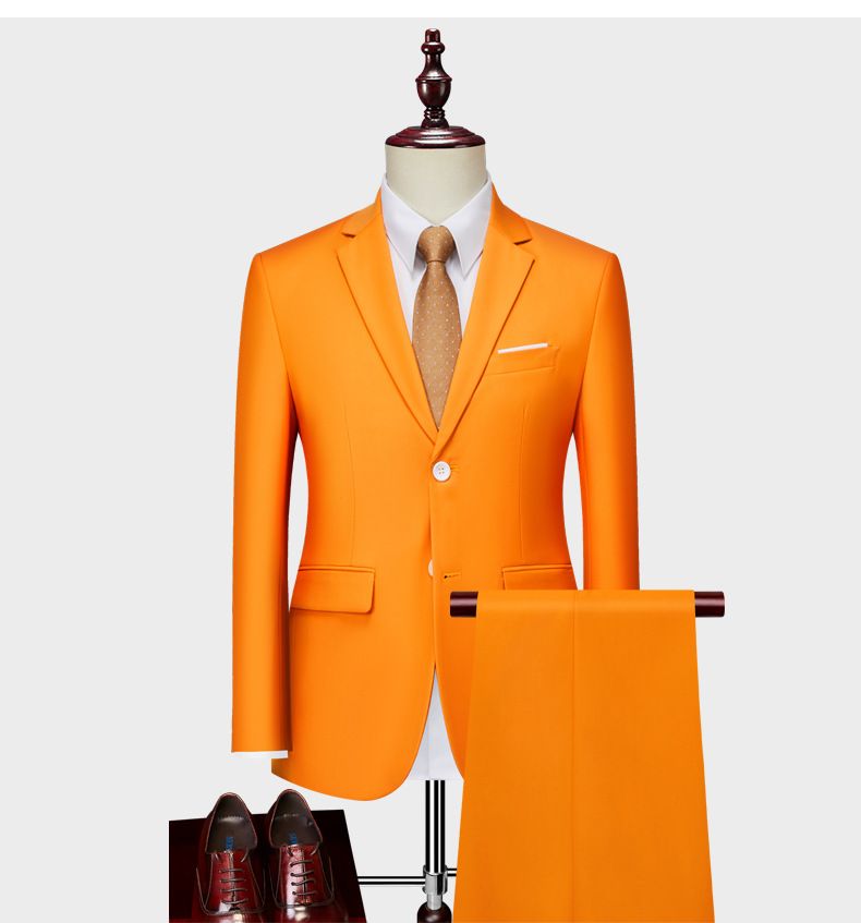 Men's business casual men's fashion host, wedding groomsman suit, two-piece set_voghion.com