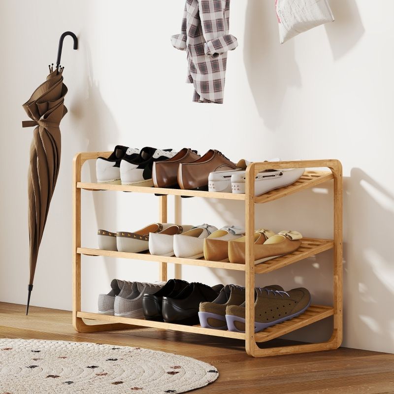 Bambusregal Als Schuhregal Oder Flurregal, 3-stufig, Bis 30 Kg Belastbar, Holz_voghion.com
