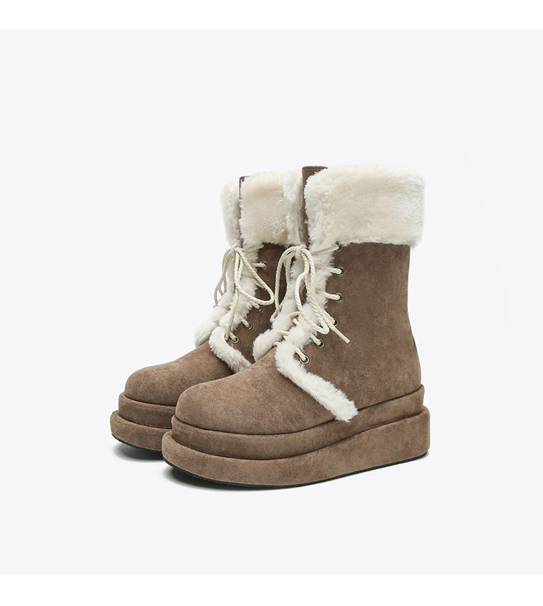 New mid-calf boots with cashmere padded warm shoes retro booster boots_voghion.com