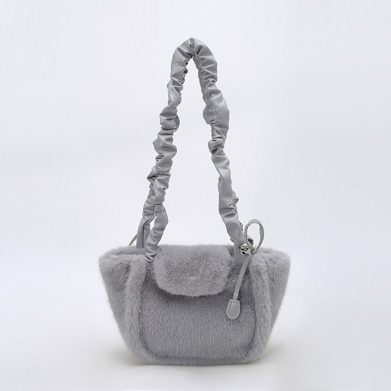 Borsa a mano casual in peluche autunnale per donna 2025, nuova borsa a tracolla versatile alla moda per pendolari_voghion.com
