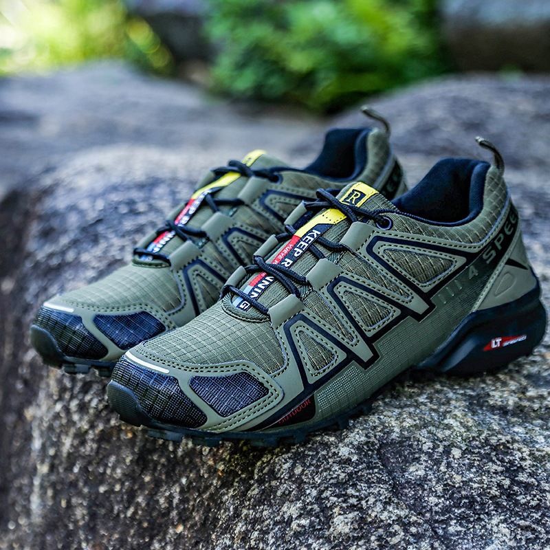 Zapatillas de running de malla transpirable para hombre, talla grande, antideslizantes, para deportes al aire libre y viajes, para cross country y uso informal._voghion.com